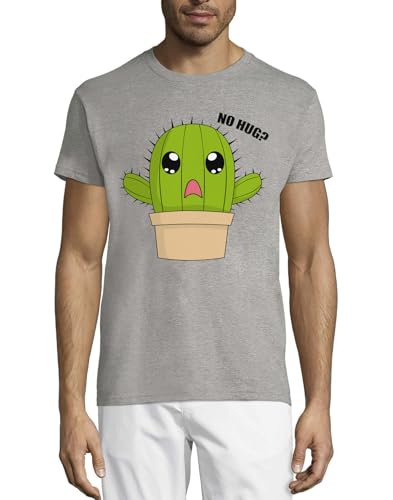 T-shirt homme gris imprimé cactus pour un look d'été relax