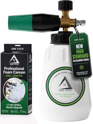 DBR Tech&reg; Foam Cannon for Pressure Washer | Pro Grade, 1.1mm Orifice, 1000-4000 PSI