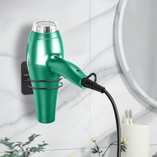 Tahbarshi FöHn Halterung, FöNhalter Ohne Bohren, Edelstahl FöHnhalter Wand, Selbstklebend Haartrocknerhalter für Bad Barbershop Hotel