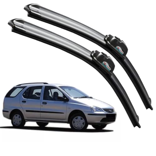Image of Frameless Rubber Car Wiper Blades Set of 2 Compatible with (Indigo Marina (2013-2018) (D-24,P-16))