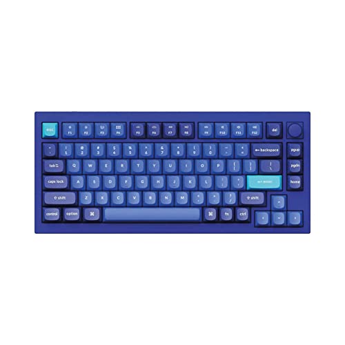 Image of Keychron Q1 QMK Custom Mechanical Keyboard - Version 2 Fully Assembled Knob / Navy Blue - A / Gateron G Pro Brown