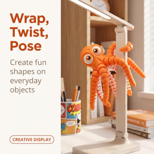 Image of 3D Printed Cute Octopus toys,Flexible Joint 3D Printed Animals(Purple) | boy toys age 6-8,Animal Figurine,Easter Basket Stuffers for Kids, 3D Printed toys, Classroom Prizes Supplies