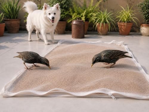 Image of Glus (Pack of 1) Cotton Drying Cloth with Net, Off White, 73 x 91 cm, Breathable, Washable, Reusable, for Papad, Vadagam, Spices, Millets and to Dry Mango for Pickle