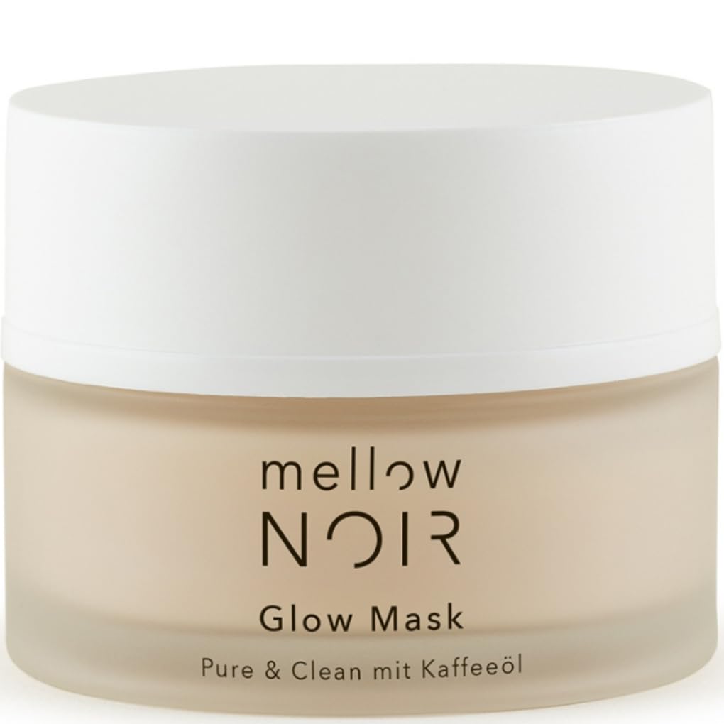 mellow NOIR Glow Mask 50ml | tägliche Nachtcreme | Reduziert sichtbare Poren & Rötungen | Für eine ebenere Haut | Spürbarer Sofort-Effekt | Vegan | zertifizierte Naturkosmetik