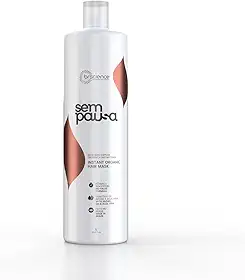 Máscara Alisadora Orgânica Sem Pausa Brscience 1L - Alisamento em 15 Minutos - Tratamento Disciplinante, Sem Formol, para Todos os Tipos de Cabelos - Ação Imediata, Dermatologicamente Testada, Hidratação e Brilho