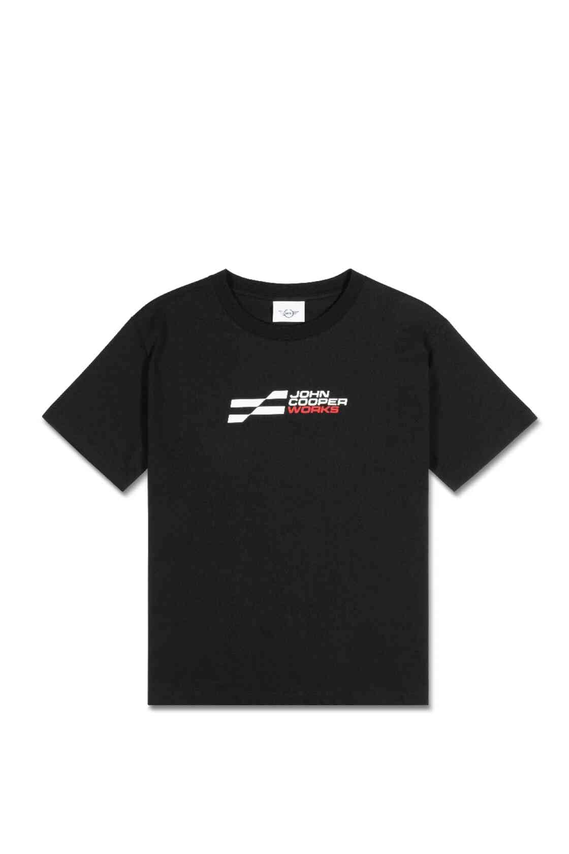MINI Genuine JCW Logo Womens Ladies T Shirt Black Tee Top Semi Loose Fit, M