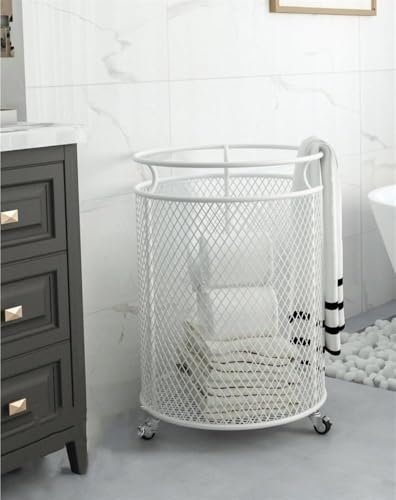 Rollender Netz-Wäschekorb mit Rollen für einfache Lagerung und...