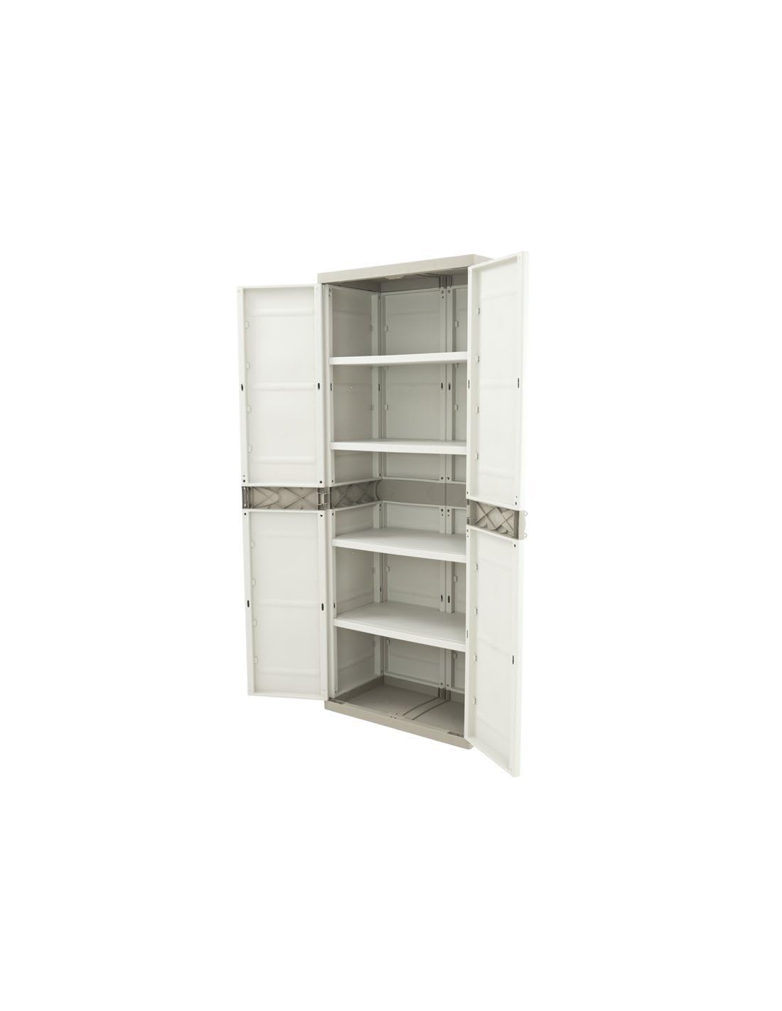 Jardin202 - Armario de 4 estantes de Resina | Titanium Beige | 70x44x176 cm | Beige