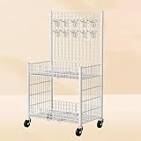 VOLDAX Generisch Marktstand-Ausstellungsstand Faltbarer Imbisswagen mit Rädern, for Straßen-/Bauernmärkte/Handwerksausstellungen(White,65cm/25.6in)