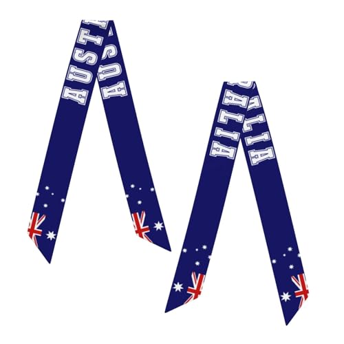 Vintage Australia Australian Flag Text Women's Fashion Neck Scarf Lightweight Silk Head Scarf Double Sided Hairband Headband for Handbag Accessories2