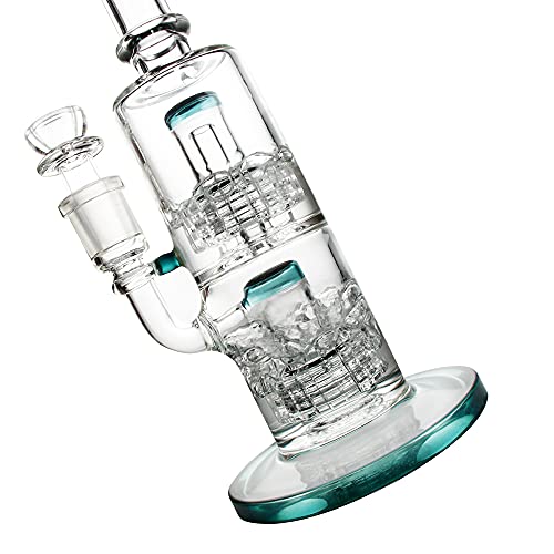 The7boX Dicke Bong Glas Wasserbongs gerade Wasserpfeife 18,8 mm Rig Rohre mit doppelschichtigem Filter dunkelgr¡§1n – Bild 6