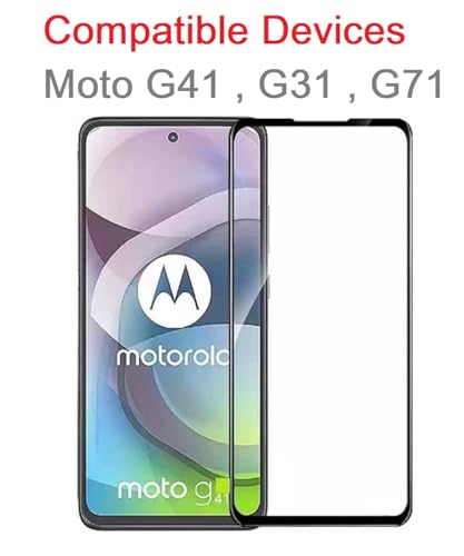 Image of HD Tempered Glass Screen Protector Compatible For Moto G41 With Edge To Edge Coverage And Easy Installation Kit