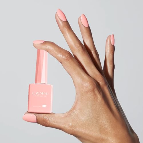 Image of CANNI Light Pink Gel Nail Polish, 1Pcs Baby Pink Gel Polish Color High Gloss Soak Off U V Nail Manicure Salon DIY