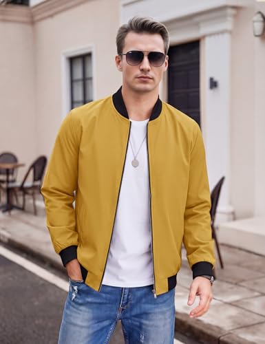 Image of TACVASEN Men's Lightweight Jacket Spring Bomber Fall Windbreaker Casual Stylish Coats with Pockets