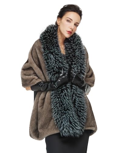 Occasione --- Sciarpa di pelliccia sintetica è elegante e unico. Perfetto per matrimoni, anni '20, fascino, Gatsby, vichinghi, costume di carnevale, abito da sera, servizio fotografico, e anche come accessorio per cappotti, cappotti, per aggiungere un tocco di stile a un vestito. Lo scialle in pelliccia sintetica è anche un regalo perfetto come regalo per la festa della mamma, regalo di Natale, regalo di Halloween, ecc.