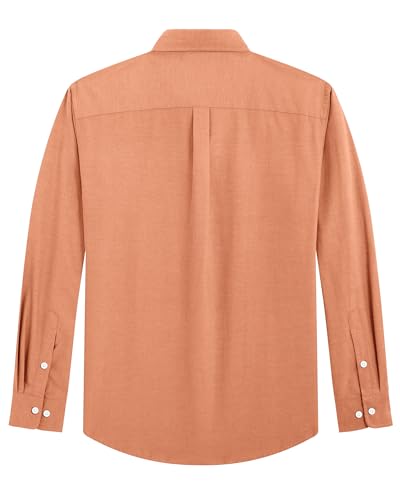 Image of J.VER Men's Oxford Shirt Solid Casual Button Down Collar Shirts Long Sleeve Dress Shirts with Pocket