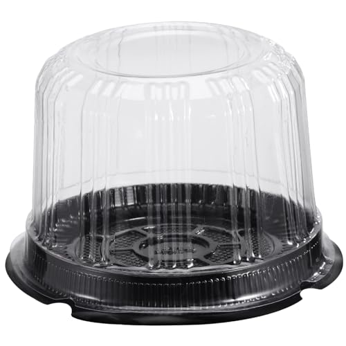 MOLUCKFU 10pcs Clear Cake Box Round Transparent Cake Carrier Easy Assembly for Bakeries Parties and Home Use