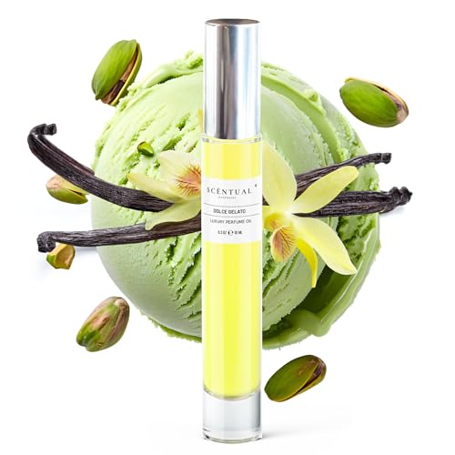 Scentual Fragrances, Luxury Perfume Oil, Ultra-Concentrated Women Roll-On Fragrance Oil, Long Lasting Rollerball Travel Mini Perfume, Vegan, Alcohol & Cruelty Free 10ml (Dolce Gelato)