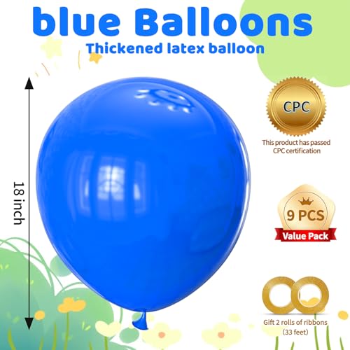 Image of Blue Big Balloons 32pcs, 18 Inch Large Latex Giant Heavy Duty Balloons for Birthday Wedding Baby Shower Decorations