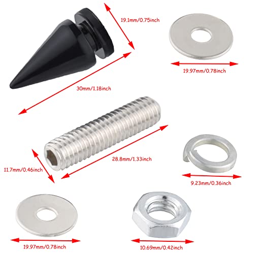 Lunsom License Plate Screws, Decorative License Plate Bolts 4 Pack Fasteners For Front And Back License Plates Tag Frame Kit,Black #TOP6