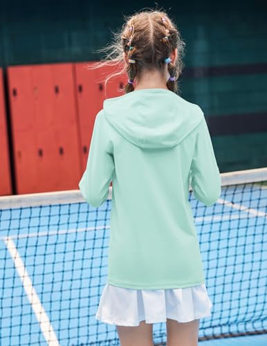 zaclotre kids upf 50 sun shirt girls quick dry sun protection clothing athletic hoodie with thumbholes
