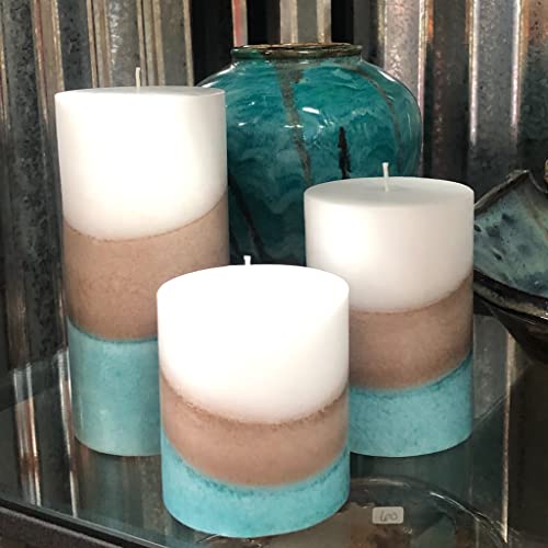 Wicks N More Cottage Charm Handmade Scented Layered Pillar Candle (3X4) #TOP1