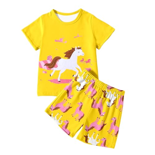 Ensemble d'été pour filles léger et respirant, vêtement de jeu frais à manches courtes et short
