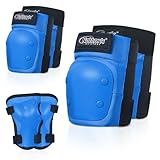 MammyGol Boys Knee Pads Elbow Pads Wrist Guards set 6 in 1 for Kids Ages 3-9 - Girls Knee Pads Protection Gear for Roller Skates Bike Cycling Skateboard Scooter(Blue)