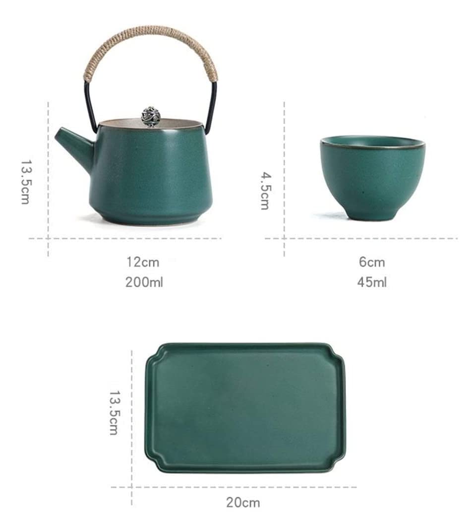 Juego de Té Juego de té chino vintage tetera y 2 tazas bandeja Para Uso Diario(A)