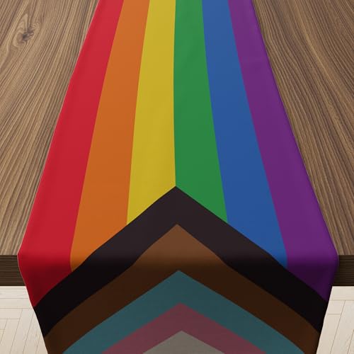 Pride Decorations - Rainbow Table Runner | Pride Accessories for Gay Pride Month - Pride Party Favors Supplies Decor for Outdoor Outside Rainbow Birthday Party