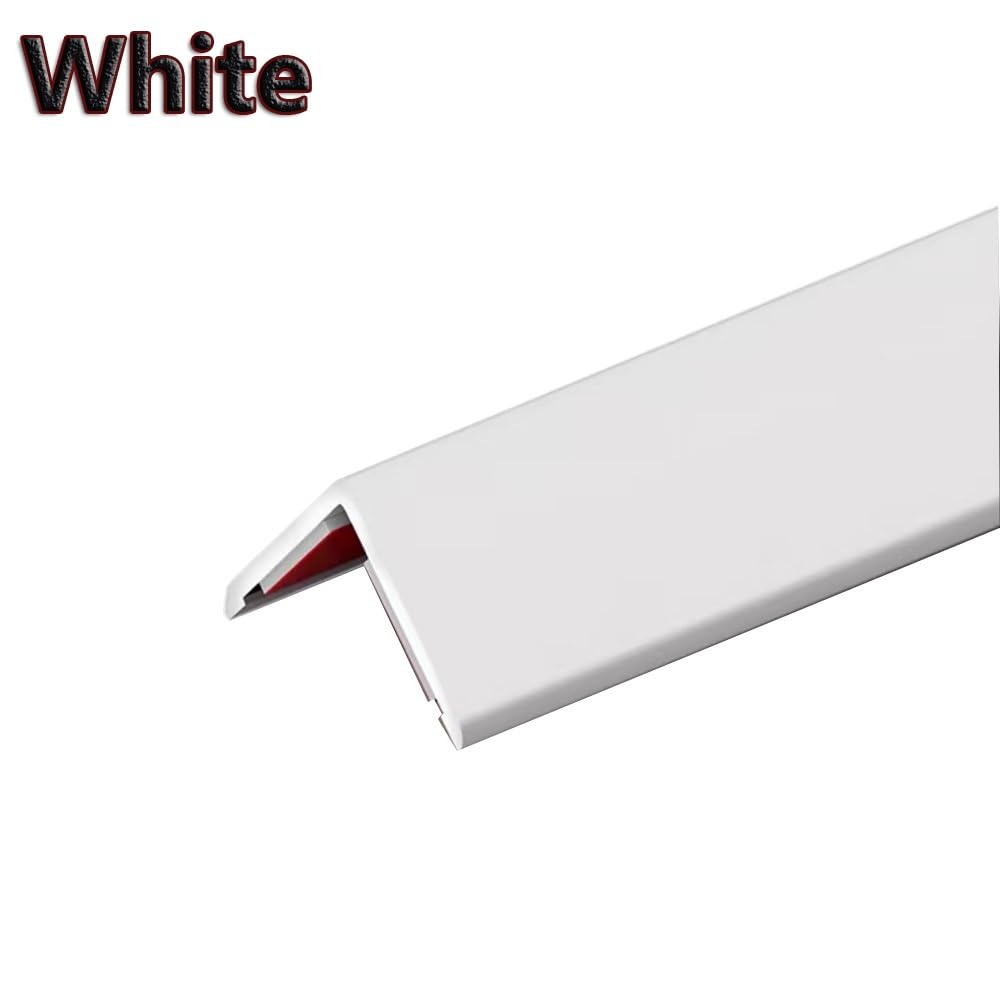 Paraspigoli autoadesivo in alluminio, protezione da parete a L su entrambi i lati, per piastrelle, finestre e porte (bianco, 100 cm x 1,5 cm), protezione durevole dei bordi
