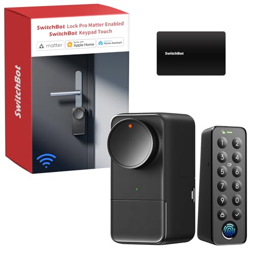 SwitchBot Serratura Intelligente WiFi Pro con Tastiera Touch, Matter Over WiFi, Serratura Elettronica con Batteria Ricaricabile, Sblocco via Impronta Digitale, Codice, Apple Home, Alexa, Google