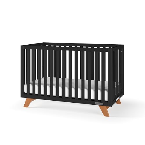 Image of Child Craft SOHO 4-in-1 Convertible Crib, Baby Crib Converts to Day Bed, Toddler Bed and Full Size Bed, 3 Adjustable Mattress Positions, Non-Toxic, Baby Safe Finish (Ebony)
