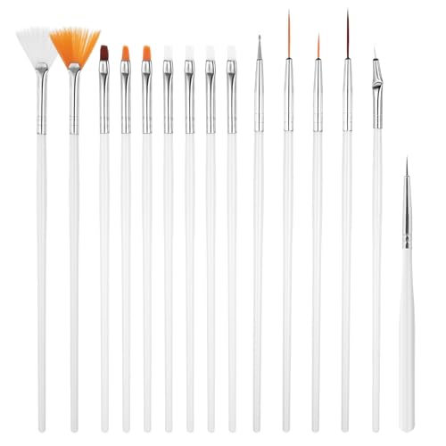 15 PCS Cake Decorating Brushes, Safe Basting Brush Cake Pastry Brushes Food Paint Brush Kit Fondant Tools Multifunctional Decorative Baking Supplies for Cakes Decorating, Pastry, Cookie (White)