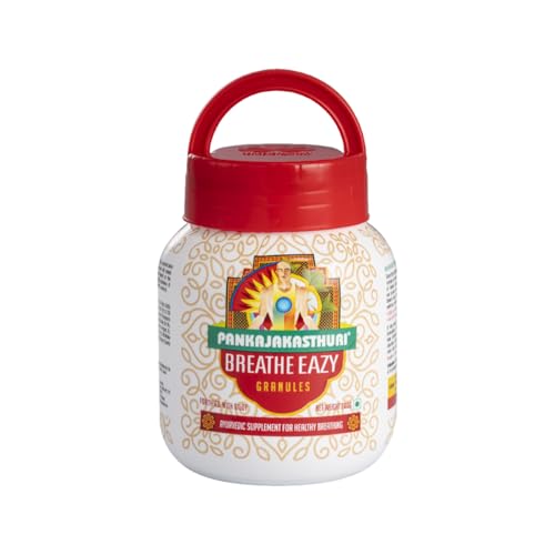 Pankajakasthuri Breathe Eazy Granules 100% Ayurvedic For Cough & Cold, Sinus, Breathing Disorders | Natural Immunity Booster | Unique Blend of 17 Ayurvedic Herbs - 200g