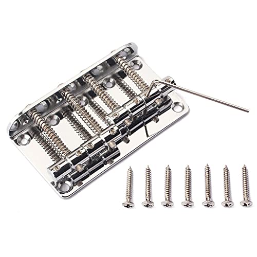 1 conjunto de ponte de liga de zinco para Fender Precision Jazz Bass Guitar Part Chrome 201B-4 Badas
