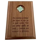 Wood Plaque With The Serenity Prayer In Spanish, Medallion Holder- For AA, NA, Al-Anon Medallions, Chips, Tokens 4″x6″