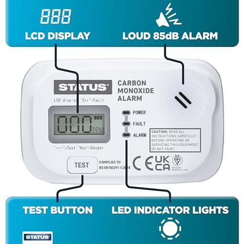 STATUS Monoxide Alarm, Home Carbon Monoxide Detector including Batteries, SDCMA2XAA1PB4 - Image 6
