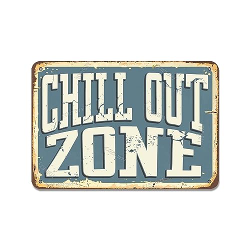 Chill Out Zone - Targa decorativa in latta con vasca idromassaggio, 20 x 30 cm, stile retrò, per casa, bagno, casa, bagno, camera da letto, WC, garage, divertente decorazione da parete