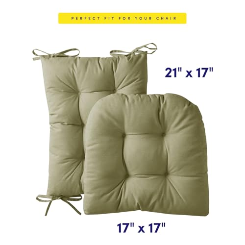 Rocking Chair Cushion Premium Pads Non Skid Slip Backed Set of Upper and Lower with Ties