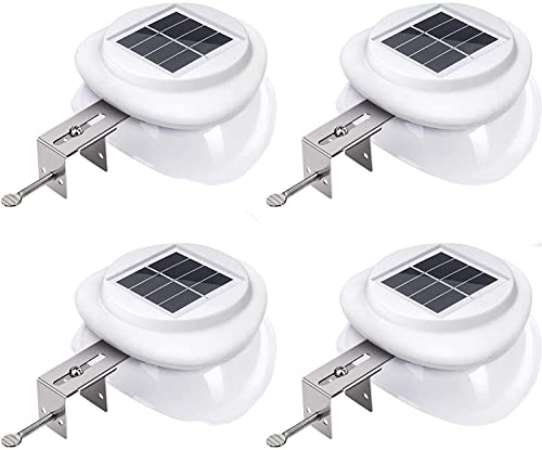SUAVER Lumières Exterieure Solaire, 9LED Lampes Solaires de gouttiere Applique murale de sécurité Lampe d'extérieur solaire pour jardin clôture...