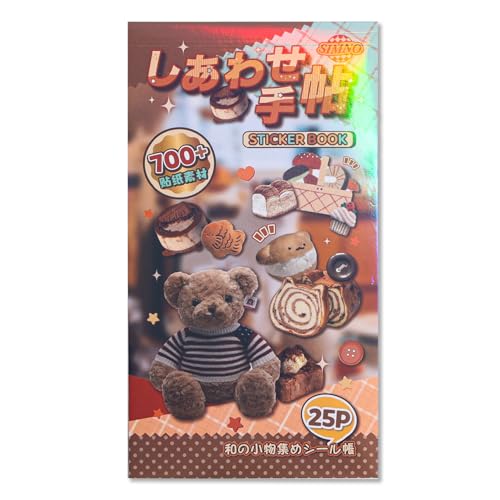 Image of Girl's Japanese Retro Sticker Book, 700+ Kawaii Old Showa Style Embroidered Stickers, Funny Bread Theme for DIY Scrapbooking Journaling Handbook Decoration