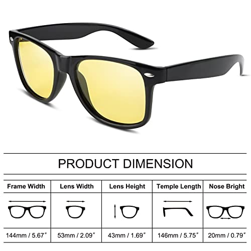 Wzerry Night Vision Glasses for Women Men, Polarized Night Driving Glasses Anti-Glare HD Yellow Lens Enhance Vision4