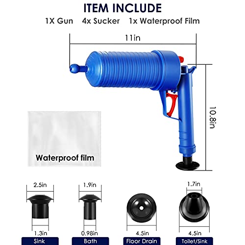 Toilet Plunger, Air Drain Blaster, Drain Clog Remover Tool, Drain Tub Drain Cleaner Opener Pump, High Pressure Plunger For Bath Toilets, Shower, Bathroom, Sink, Bathtub, Kitchen Clogged Pipe #TOP5