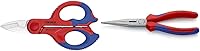 Vista 1 de KNIPEX Tools - Tijeras de electricista (9505155SBA) y alicates de punta larga con cortador, paquete multicomponente (2612200)