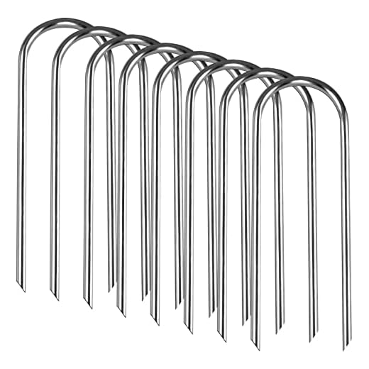 Trampolines Wind Stakes Heavy Duty U Type Sharp Ends Safety Ground Anchor Galvanized Steel for Soccer Goals, Camping Tents and Huge Garden Decoration (Trampoline Anchors 8pcs)