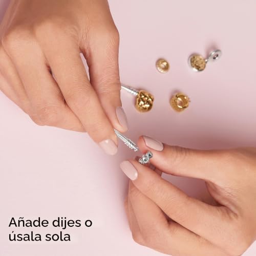 Miniatura 6 de Pandora Icons Pulsera De Plata Con Cierre En Forma De Corazón Chapada En Oro De 14 Quilates, 17