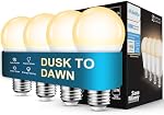 Dusk to Dawn Light Bulbs Outdoor, Sensor A19 LED Light Bulb, 13W (100W Equivalent), 1000lm, Auto On/Off Photocell Automatic for Outdoor Lighting, for Porch Garage Yard, 3000K Warm White, 4Pack