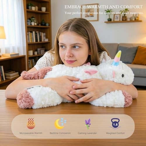 1.8 LB Microwavable Winged Unicorn Weighted Stuffed Animal with Gift Box - 1