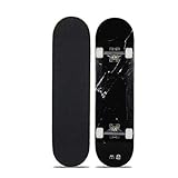 Qis.GH Cruiser Skateboard Skateboards 31 '' PRO Skateboard Completo per Principianti, con Illuminata A Rotelle, 7 Strati di Acero Doppiocalcio di Ponte per Bambini Ragazzi Adulti Ragazze,#3304